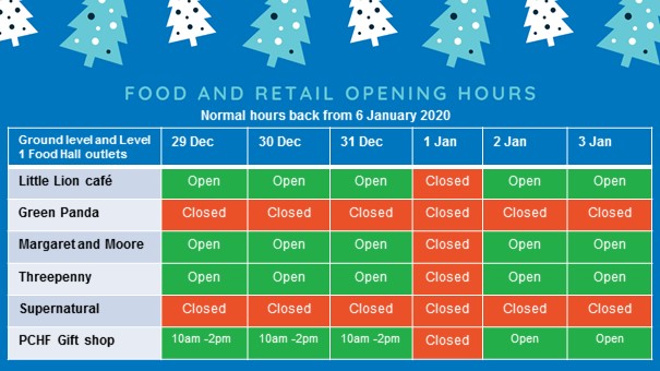 Festive season hours